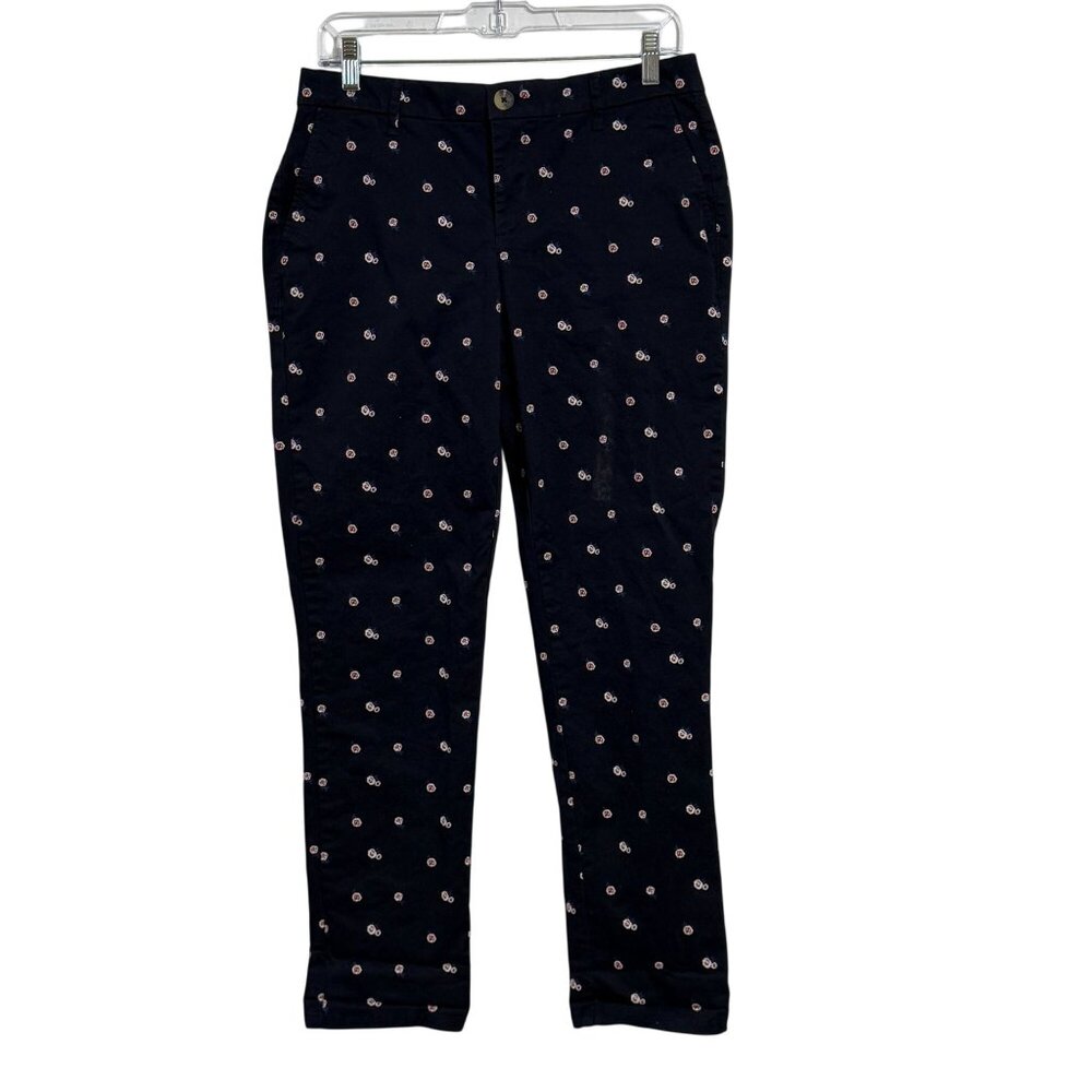 NEW Tommy Hilfiger Womens Navy Size 8 Hampton Stretch Slim Chino Pants